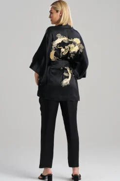 Natori Robes & Kimonos|Couture Robes-Couture Lucky Dragon Embroidered Silk Wrap