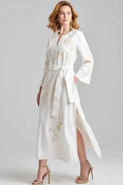 Natori Honeymoon|Couture Caftans-Couture Luxe Linen Embroidered Caftan