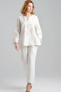 Natori Honeymoon|Tops, Shirts & Tunics-Couture Luxe Linen Embroidered Tunic