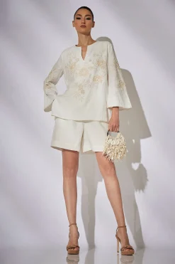 Natori Honeymoon|Tops, Shirts & Tunics-Couture Luxe Linen Embroidered Tunic