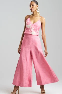 Natori Honeymoon|Pants, Skirts & Shorts-Couture Luxe Linen Palazzo Ankle Pants