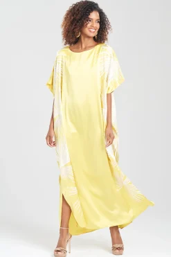 Natori Plus Sizes|Couture Caftans-Couture Palawan Embroidered Silk Caftan