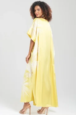 Natori Plus Sizes|Couture Caftans-Couture Palawan Embroidered Silk Caftan