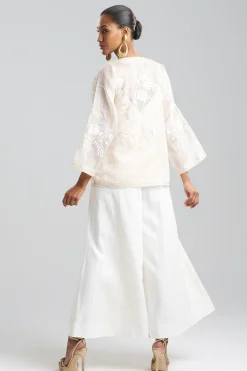 Natori Jackets & Outerwear|Couture Coats-Couture Piña Embroidered Mandarin Jacket