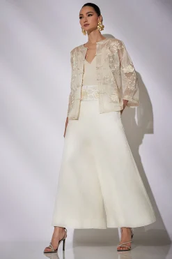 Natori Pants, Skirts & Shorts|Couture Pants-Couture Silk Crepe Palazzo Ankle Pants