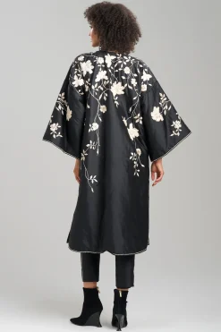 Natori Jackets & Outerwear|Couture Coats-Couture Silk Dupioni Embroidered Padded Coat