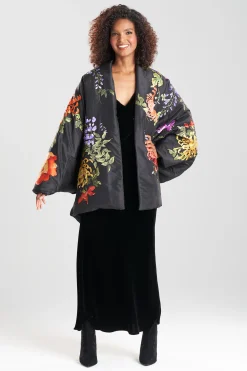 Natori Jackets & Outerwear|Couture Tops-Couture Silk Taffeta Applique Topper