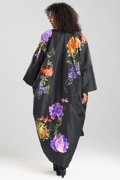 Natori Jackets & Outerwear|Couture Tops-Couture Silk Taffeta Cocoon Applique Topper