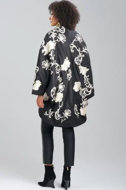 Natori Jackets & Outerwear|Couture Coats-Couture Silk Taffeta Embroidered Coat