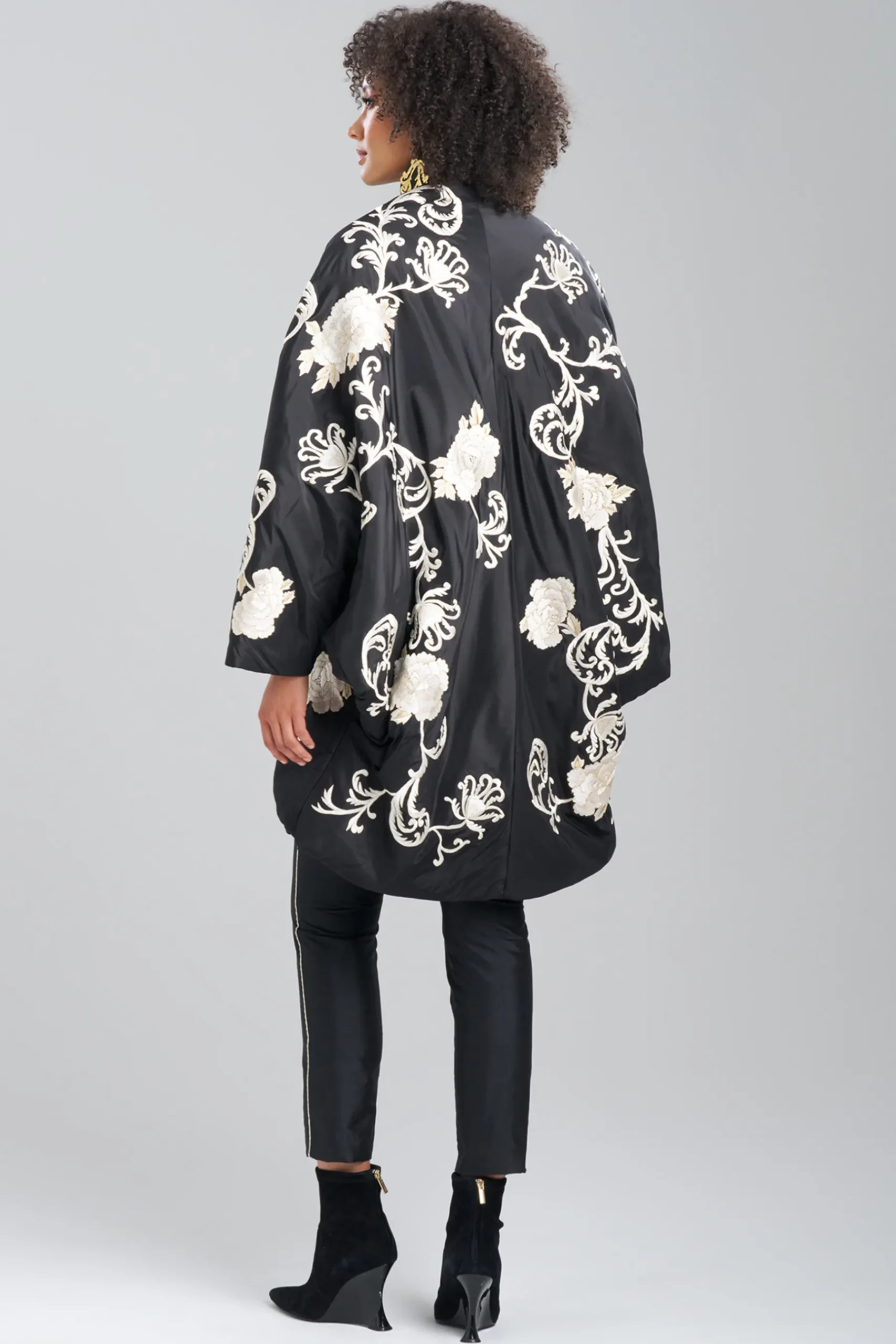 Natori Jackets & Outerwear|Couture Coats-Couture Silk Taffeta Embroidered Coat