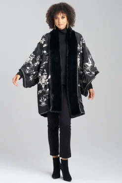 Natori Jackets & Outerwear|Couture Coats-Couture Silk Taffeta Embroidered Reversible Coat