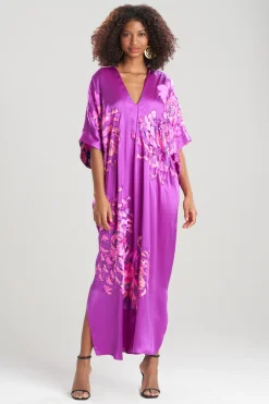 Natori Couture Caftans-Couture Sumida Embroidered Cocoon Silk Caftan