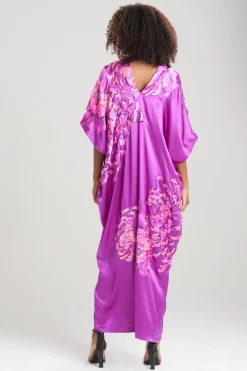 Natori Couture Caftans-Couture Sumida Embroidered Cocoon Silk Caftan