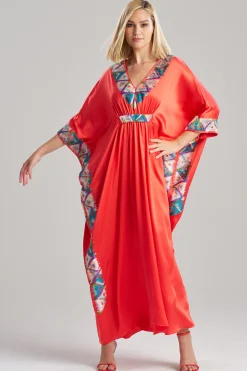 Natori Couture Caftans-Couture Toulouse Embroidered Kimono Silk Caftan