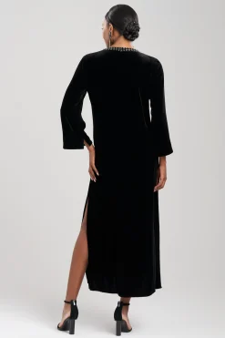 Natori Couture Caftans-Couture Velvet Beaded Silk Caftan