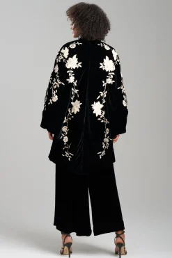 Natori Jackets & Outerwear|Couture Coats-Couture Velvet Silk Embroidered Coat