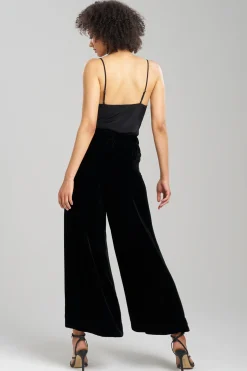 Natori Pants, Skirts & Shorts|Couture Pants-Couture Velvet Silk Palazzo Ankle Pants