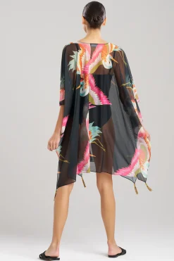 Natori Honeymoon-Crane Mesh Sheer Cover-Up