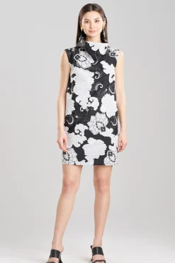 Natori Dresses-Cressida Applique Funnel Shift Dress