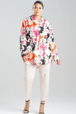 Natori Tops, Shirts & Tunics-Cressida Printed Silk Twill Tunic Shirt