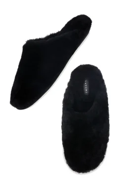 Natori Slides|Slippers-Cuddle Genuine Reverse Shearling Slipper Slide