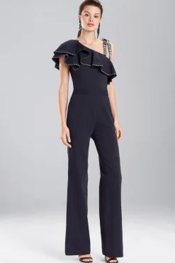 Natori Jumpsuits-Denim Ruffle Jumpsuit