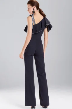 Natori Jumpsuits-Denim Ruffle Jumpsuit