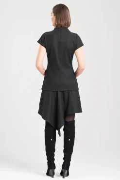 Natori Plus Sizes|Tops, Shirts & Tunics-Double Jersey Funnel Neck Top