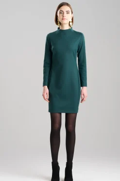 Natori Dresses-Double Jersey Mock Neck Sheath Dress