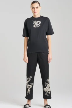 Natori Unisex|Tops, Shirts & Tunics-Dragon Cotton Jersey Embroidered Unisex T-Shirt