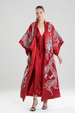 Natori Robes & Kimonos|Couture Robes-Dragon Embroidery Silk Robe