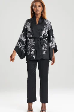 Natori Robes & Kimonos-Dragon Embroidery Silk Wrap