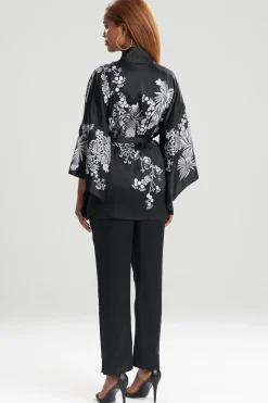 Natori Robes & Kimonos-Dragon Embroidery Silk Wrap