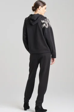 Natori Cardigans & Hoodies|Unisex-Dragon French Terry Embroidered Unisex Hoodie