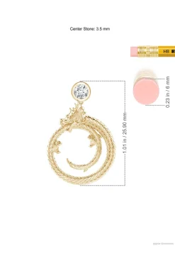 Natori Earrings|Dragon-Dragon 14k Ear Danglers With Diamond