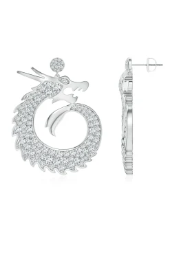 Natori Earrings|Dragon-Dragon Lab-Grown Diamond Silver Drop Earrings