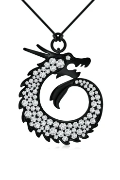 Natori Necklaces|Dragon-Dragon Lab-Grown Diamond Silver Pendant Necklace