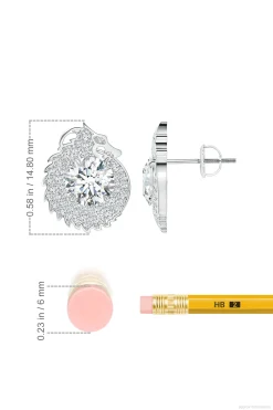 Natori Earrings|Dragon-Dragon Lab-Grown 14K Gold Round Diamond Earrings