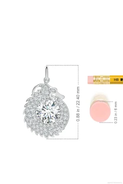 Natori Necklaces|Dragon-Dragon Lab-Grown 14K Gold Round Diamond Pendant Necklace