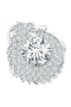 Natori Rings|Dragon-Dragon Lab-Grown 14K Gold Round Diamond Ring