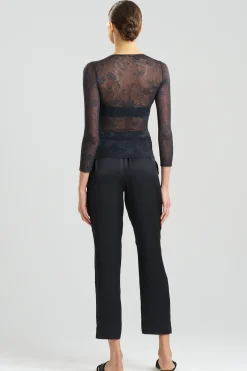Natori Pajama Tops-Dragon Lace Long Sleeve Top