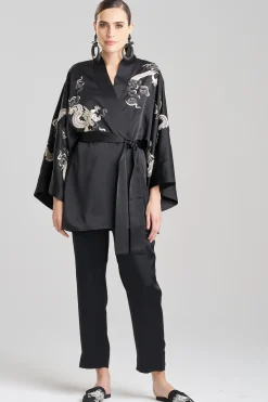 Natori Robes & Kimonos|Unisex-Dragon Luxe Charmeuse Embroidered Unisex Kimono