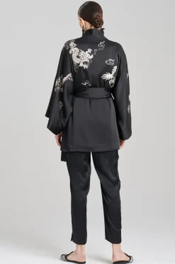 Natori Robes & Kimonos|Unisex-Dragon Luxe Charmeuse Embroidered Unisex Kimono