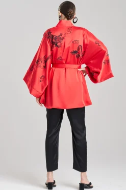 Natori Robes & Kimonos|Unisex-Dragon Luxe Charmeuse Embroidered Unisex Kimono
