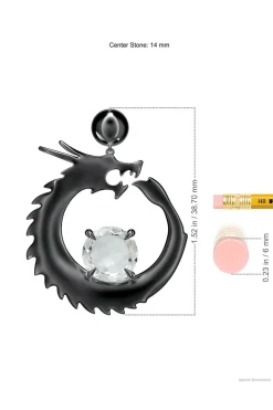 Natori Necklaces|Dragon-Dragon & White Topaz Slider Pendant Necklace