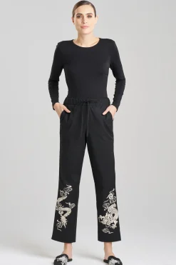 Natori Unisex|Pants, Skirts & Shorts-Dragon Techno Poplin Embroidered Unisex Pants