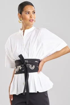 Natori Unisex|Belts-Dragon Techno Poplin Obi Unisex Belt