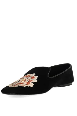 Natori Loafers-Edda Suede Embroidered Loafer