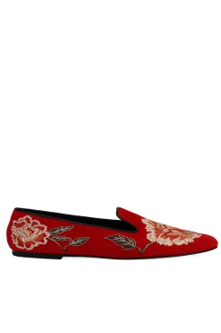 Natori Loafers-Edda Suede Embroidered Loafer