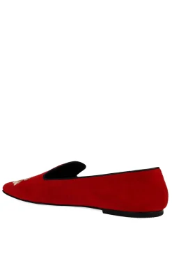 Natori Loafers-Edda Suede Embroidered Loafer